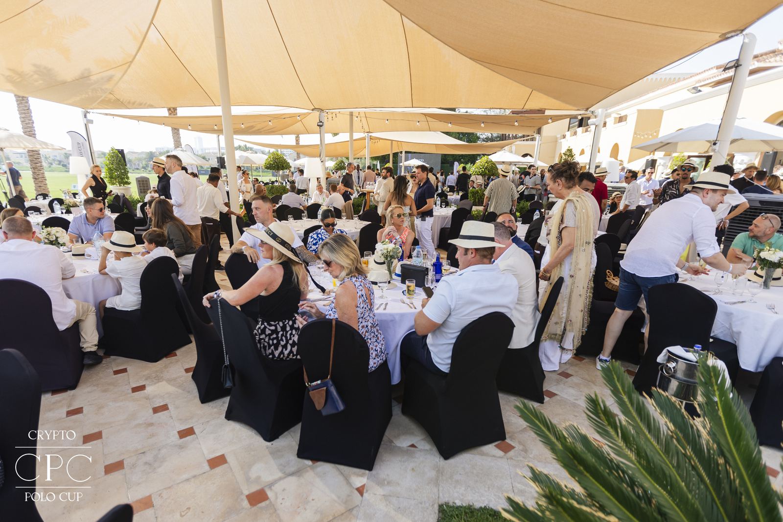 The pavilion at the Crypto Polo Cup, Dubai